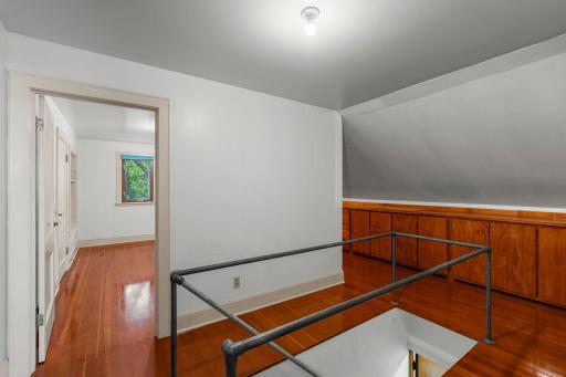 Thoughtful upper-level built-ins offer both style and storage.