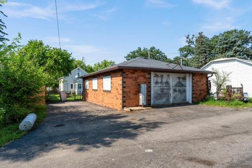 Detached garage and storage shed.