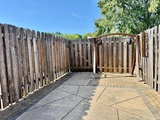 Private patio off the kitchen. Patio measures 19x12.