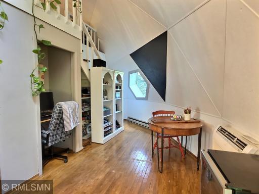 Office area. Ductless mini split provides A/C on the main level and also supplemental heat