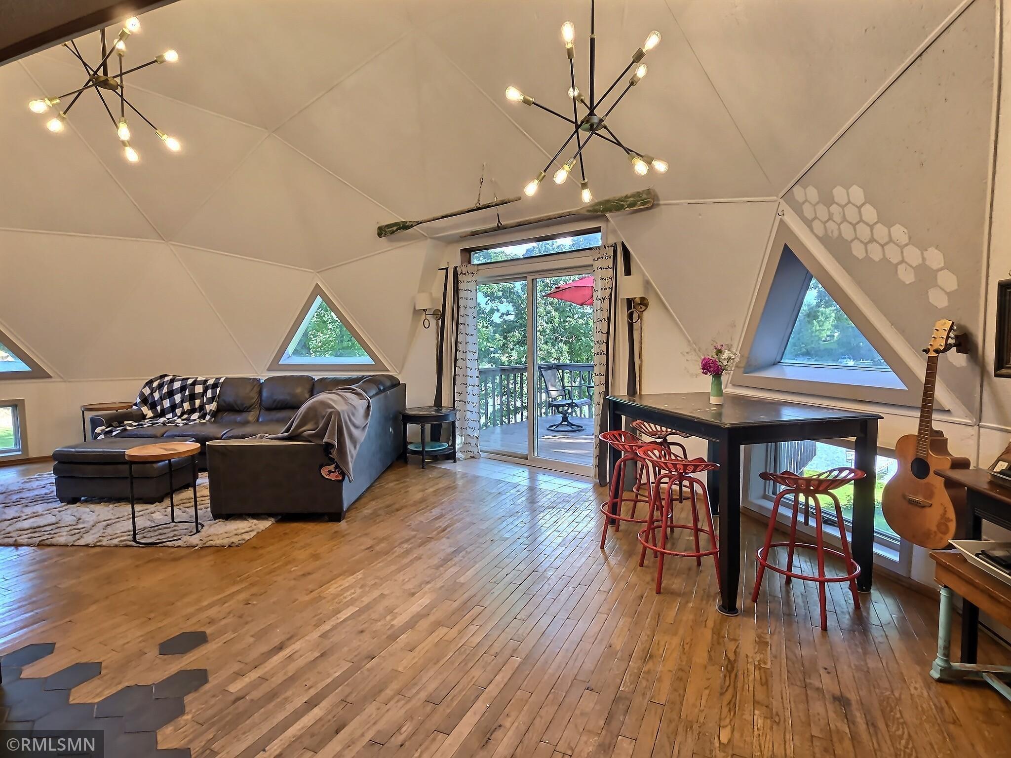 Accent lighting ties in beautifully with the triangle design