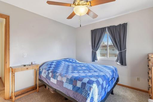 Primary Bedroom. Newly Painted, Ceiling Fan & Large Closet.