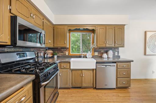 This kitchen also features concrete countertops