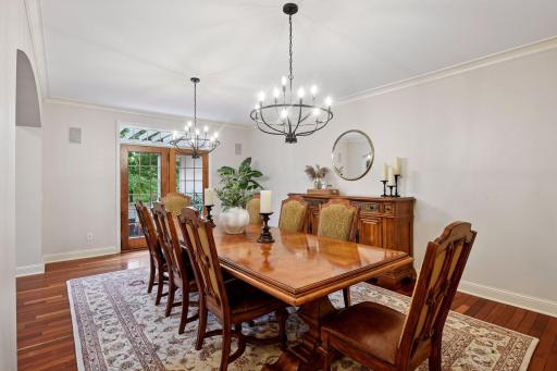 Dining room leading out to front courtyard