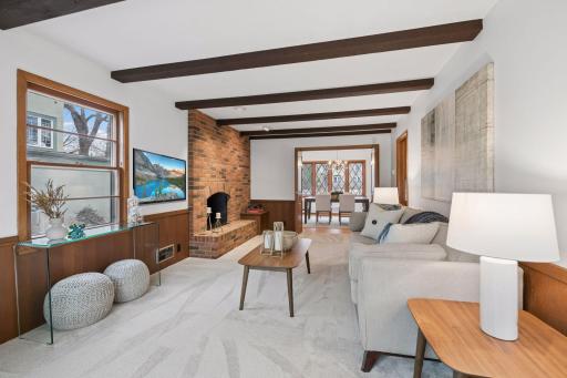 First Floor Family Room with sliding doors to yard