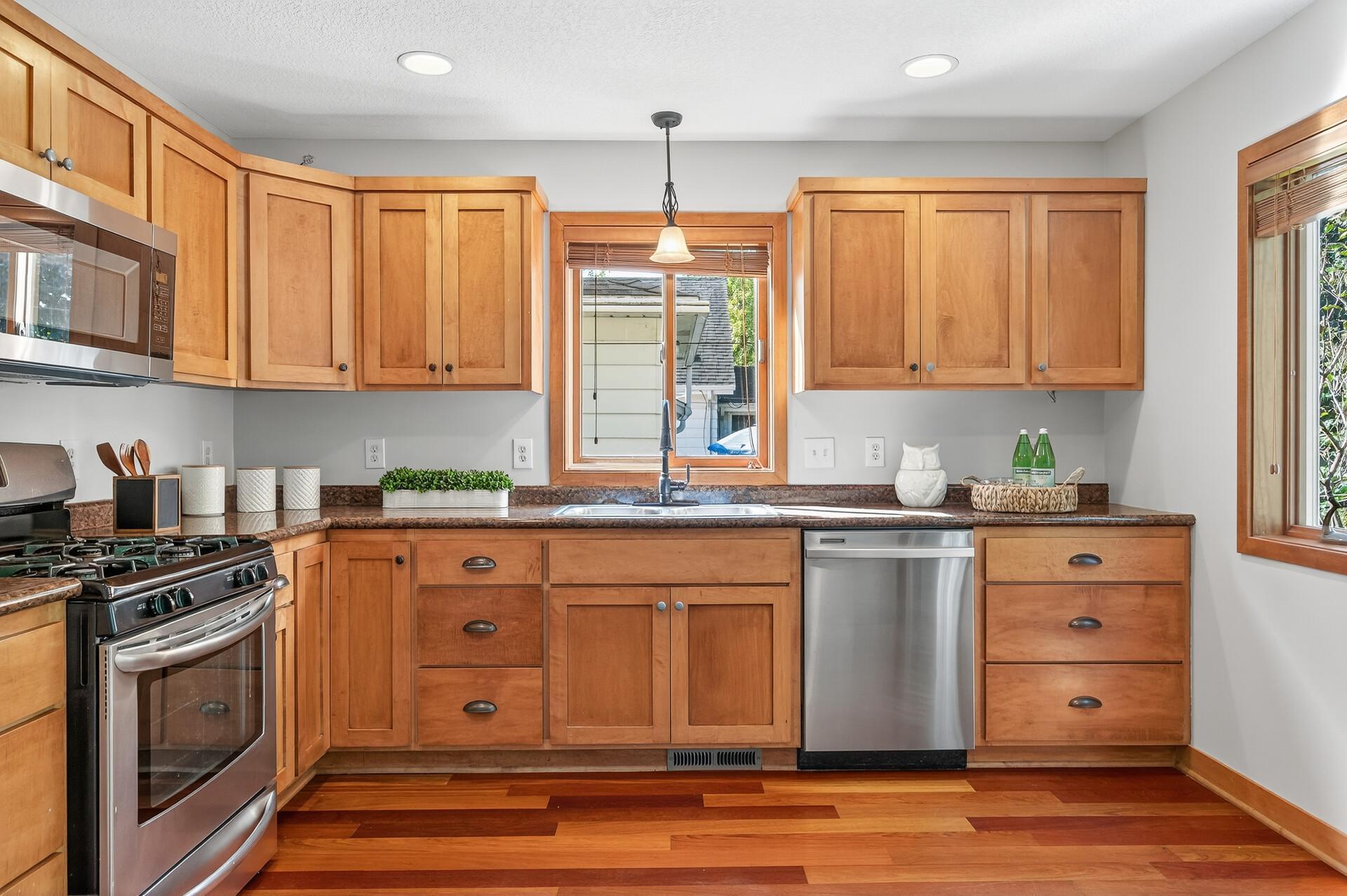 Kitchen window brings lots of natural light