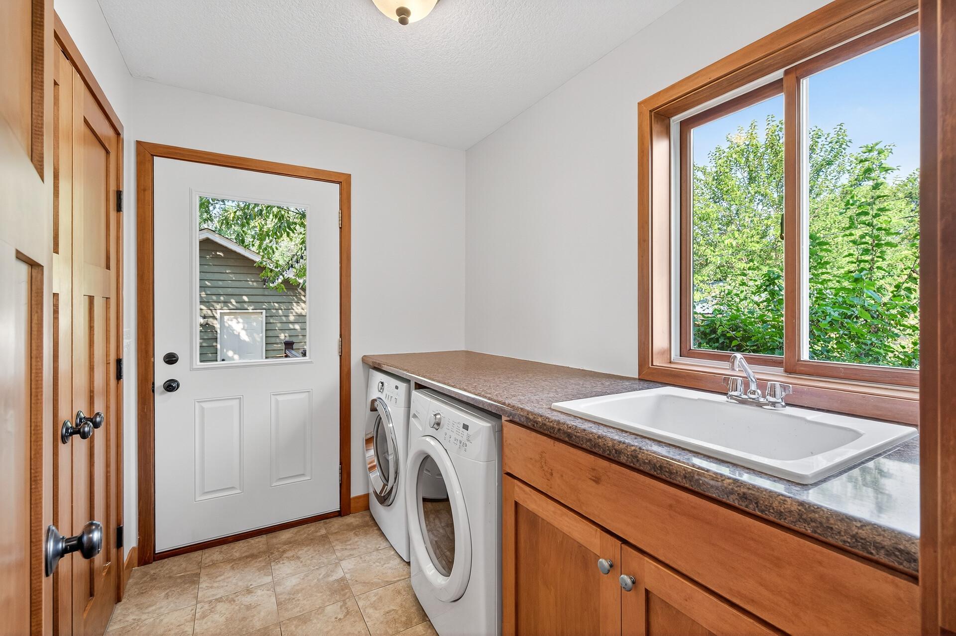 Laundry room on main level with easy outdoor access