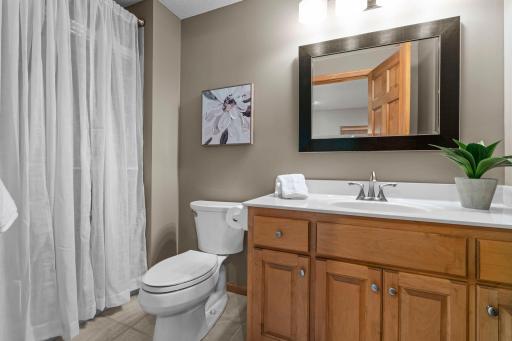 Nearby is a 3/4 bathroom that adds even more function to the lower level.