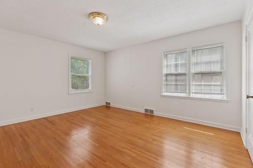 The first of two bedrooms on the main level