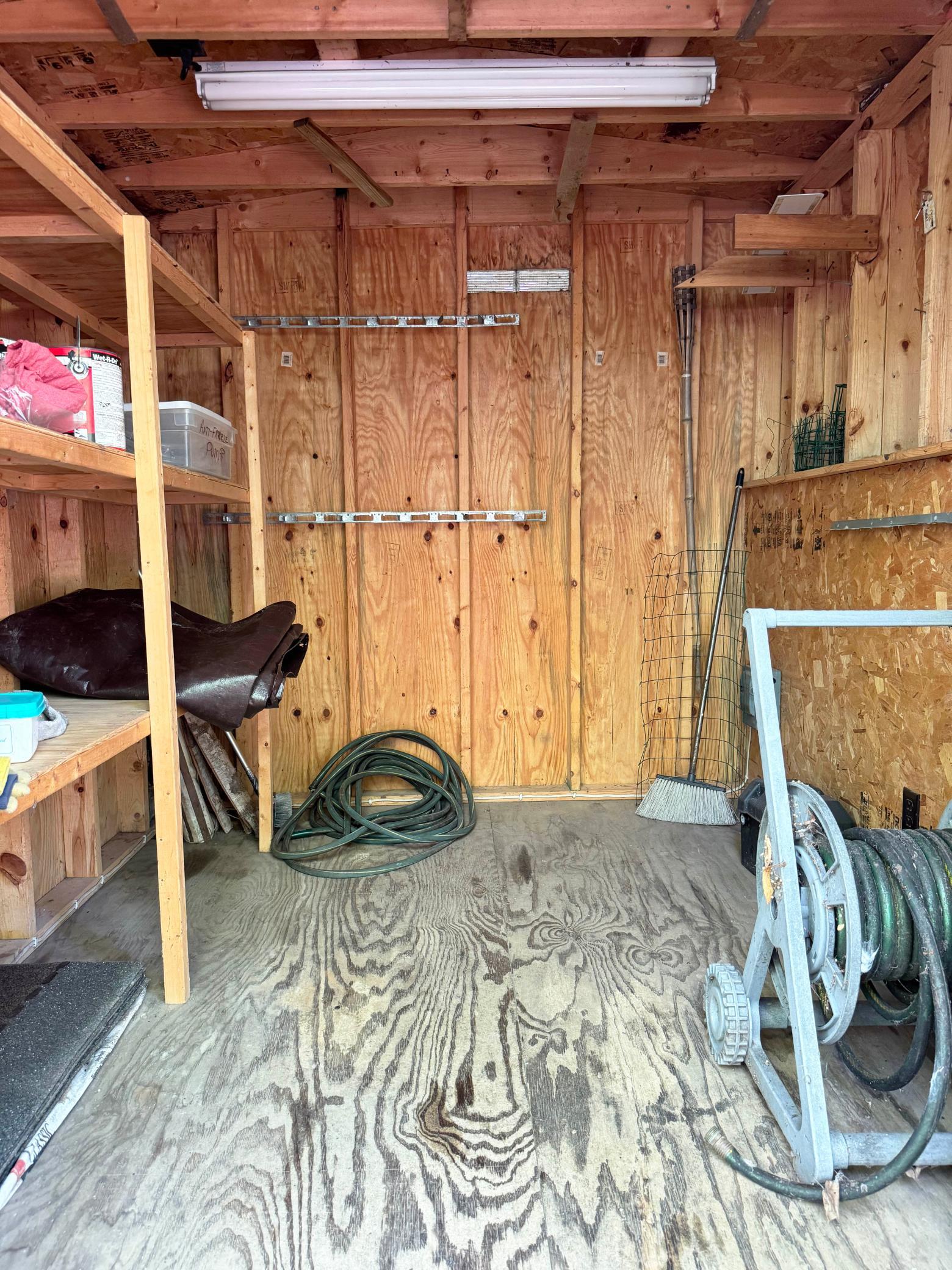 A peek inside the first shed.