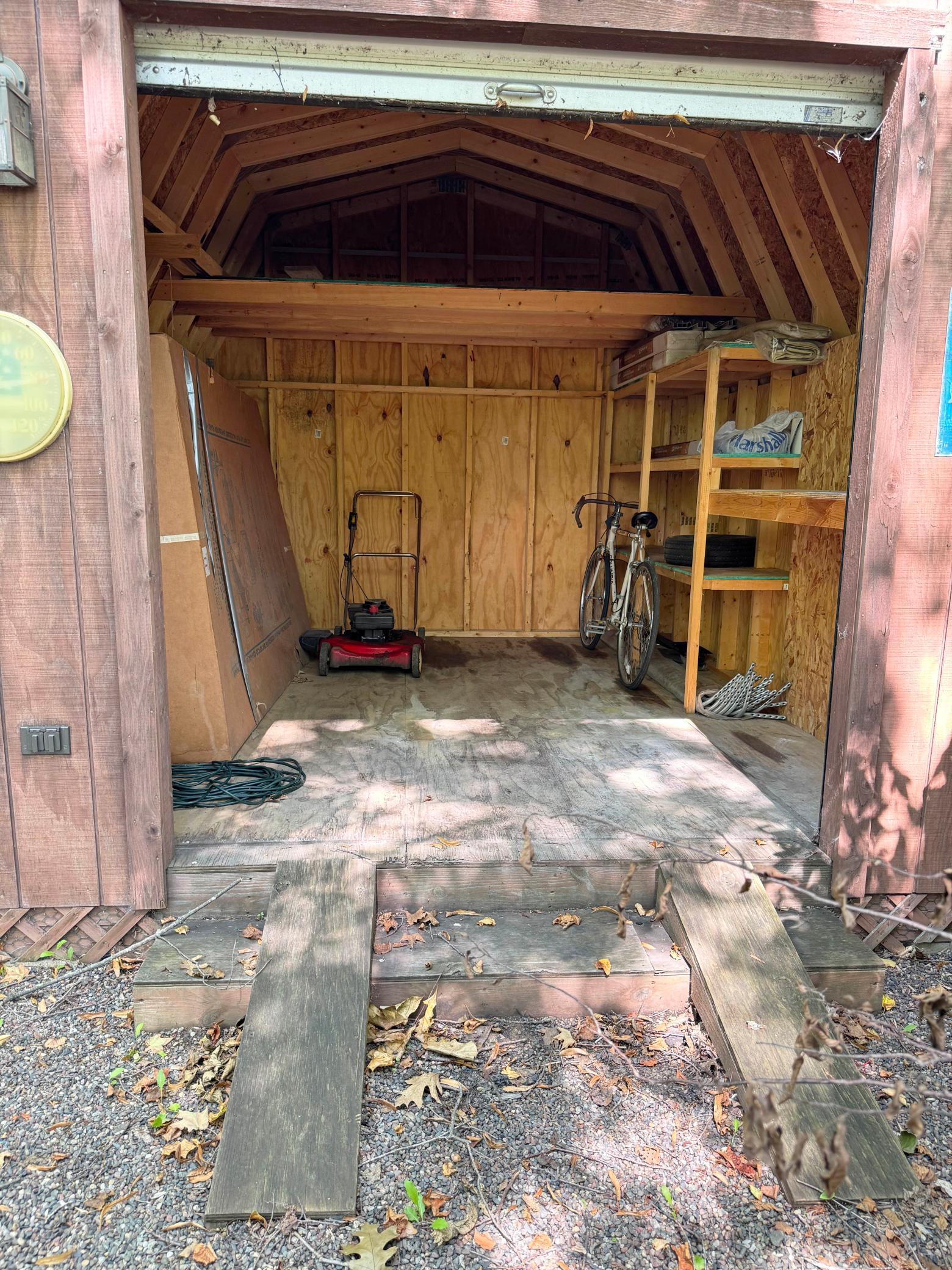 Looking inside the second shed.