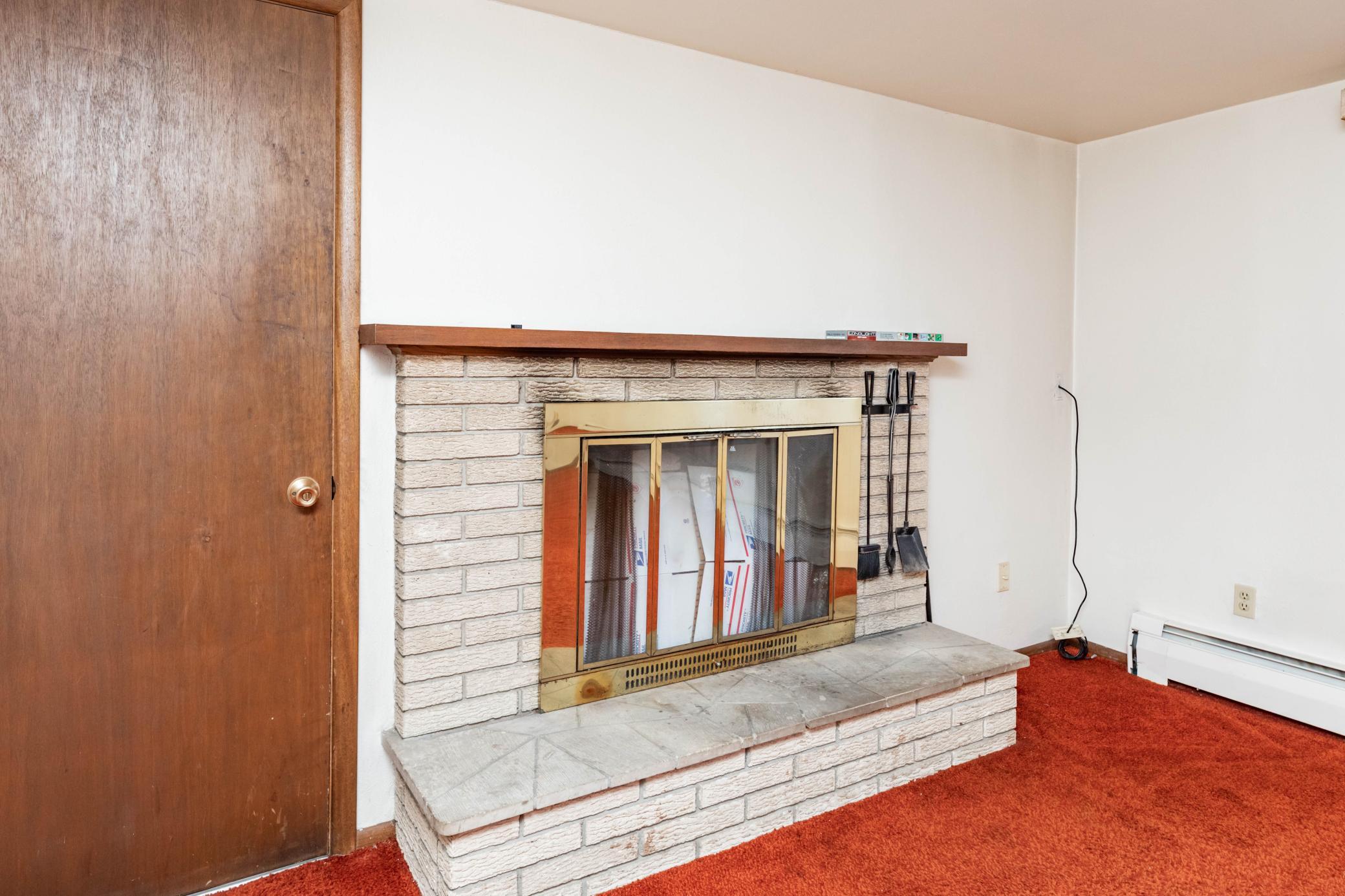 Wood burning fireplace