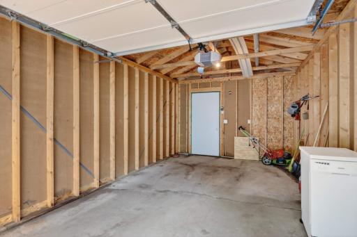 Garage interior. Space for car and storage.