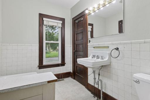 The full bath is located on the main level.
