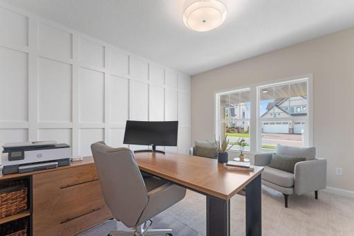 Feature Wall In Office Amplifies The Luxury Feel