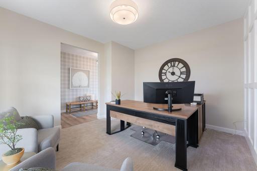 If you build this home, you could use this for a main level bedroom. We have the ability to have the foyer closet instead open to this space and add a shower at the powder room.