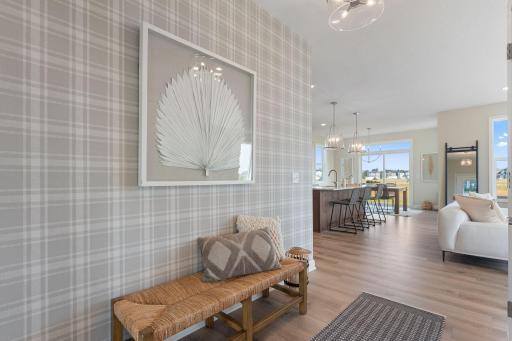 Foyer opens up to the family room