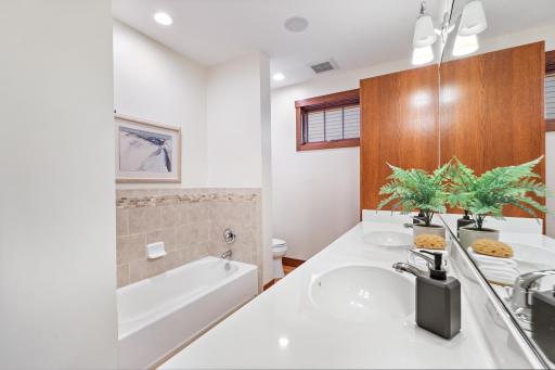 Elegant double vanity offers both style and function
