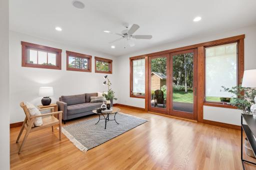 Main level primary suite currently used as an additional family room