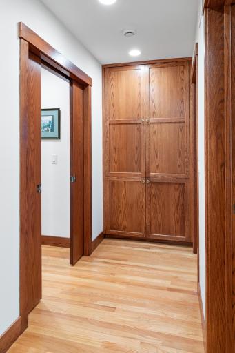 Pocket doors allow graceful transitions between spaces