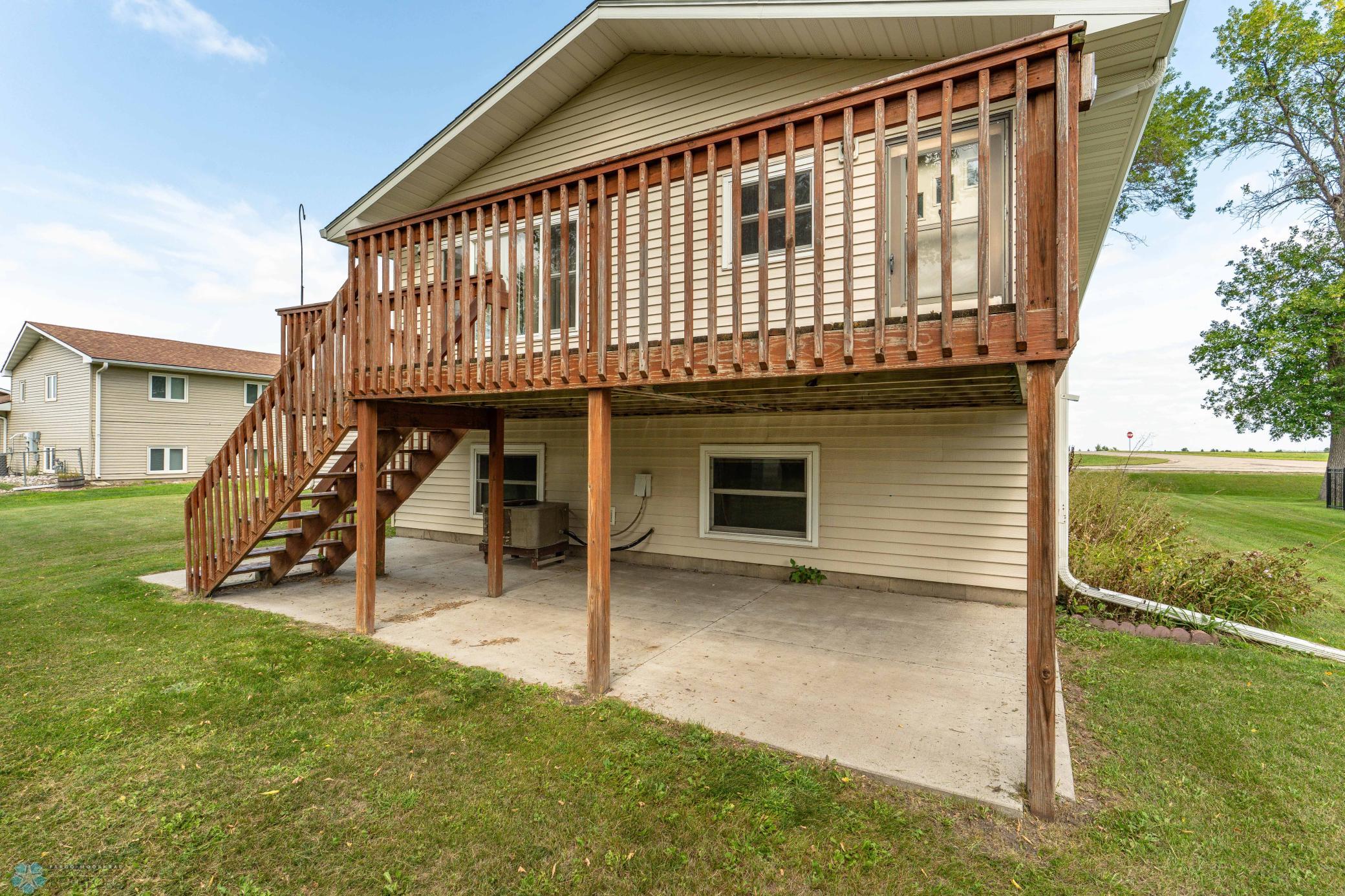 Concrete Patio and a Deck