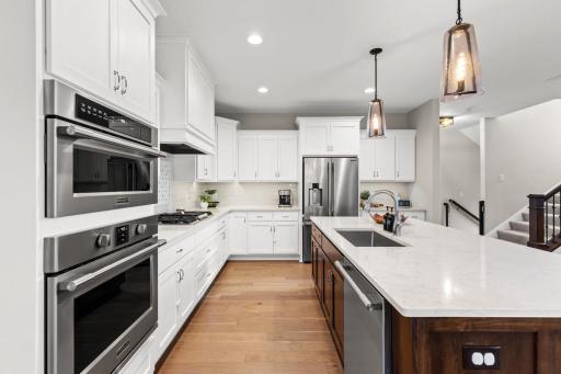 Stainless steel appliances and abundant cabinetry