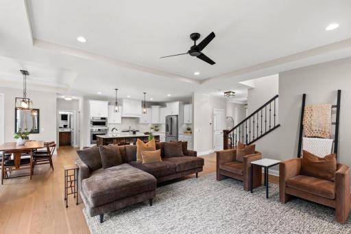 Soaring ceilings and gleaming hardwood floors