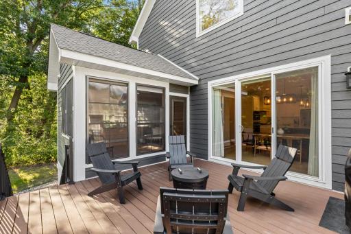 Multiple spaces to entertain or unwind: deck, patio, and screened porch