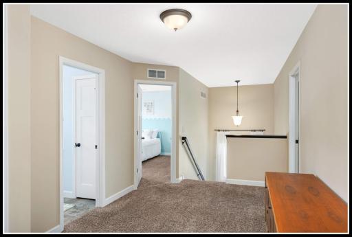 Upper level loft space gives everyone more room to move and extra storage space
