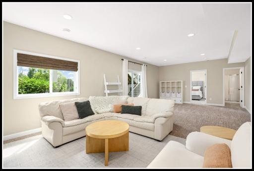 Space for comfy seating, media set-up and room to spare!