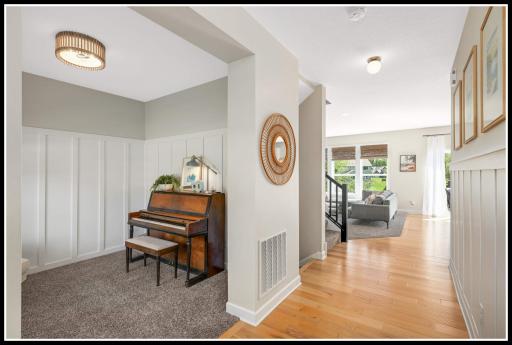 Den at front of home makes a great flexible space