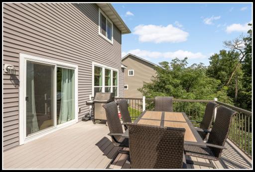 Maintenance-free deck with space for dining and grilling