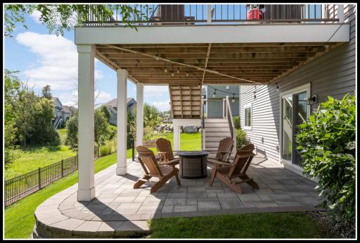 Paver patio at lower level walk-out expands your space for enjoying the outdoors