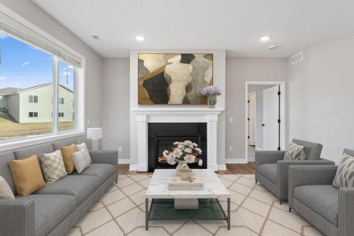 Virtually Staged Great Room w/ Gas Fireplace