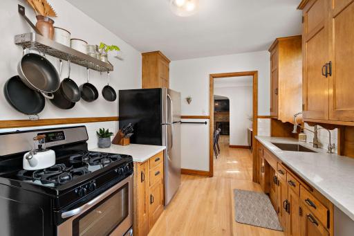 Stainless appliances and tile backsplash!