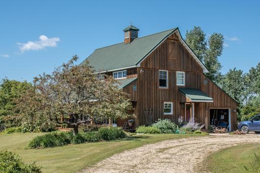 Custom built, rustic "barn look" on a very secluded rural site.