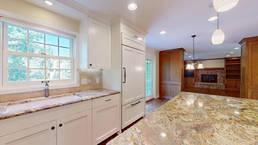 Culinary enthusiasts will revel in the gourmet kitchen with high end appliances. Subzero refrigerator/freezer and Miele dishwasher