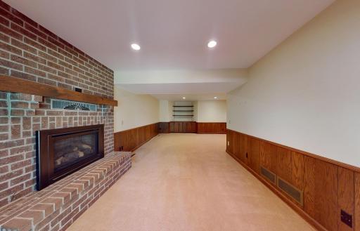 A perfect gathering space around the gas fireplace.