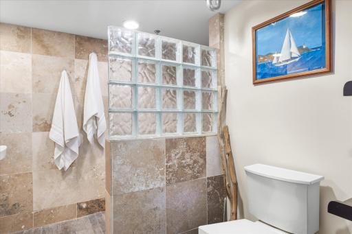 Glass block, walk in shower