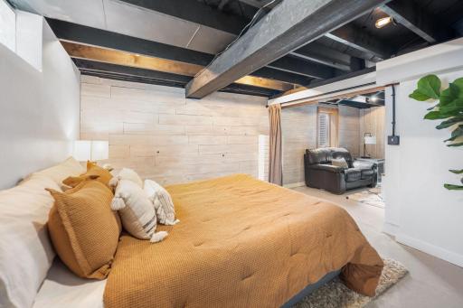Comfortable guest area with an adjacent 3/4 bathroom.