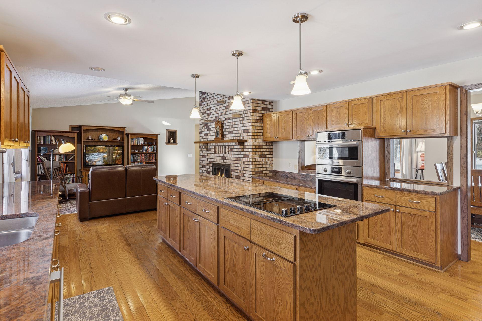 Warm and inviting shared kitchen and great room.