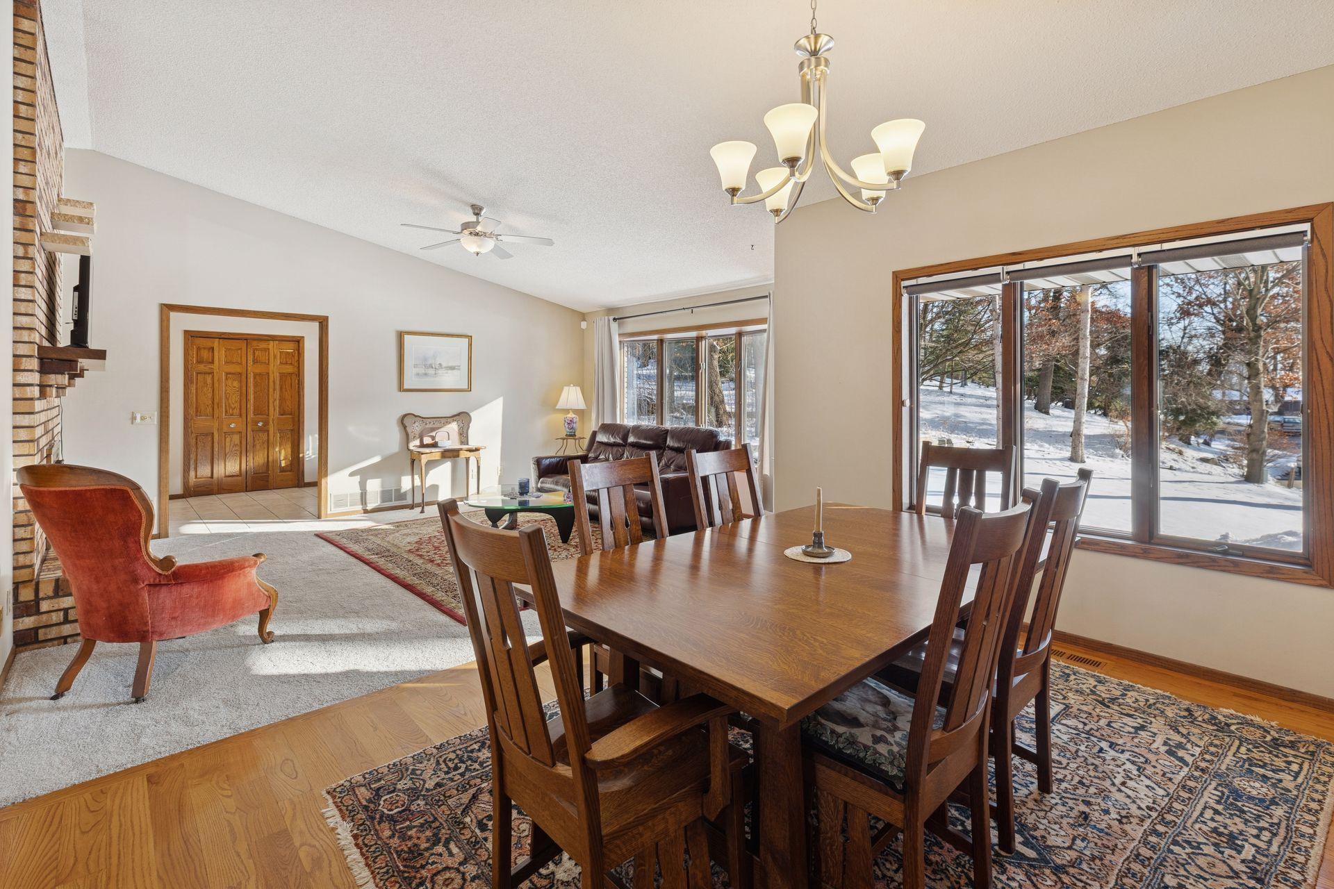 Gorgeous scenic view year round through double picture windows.