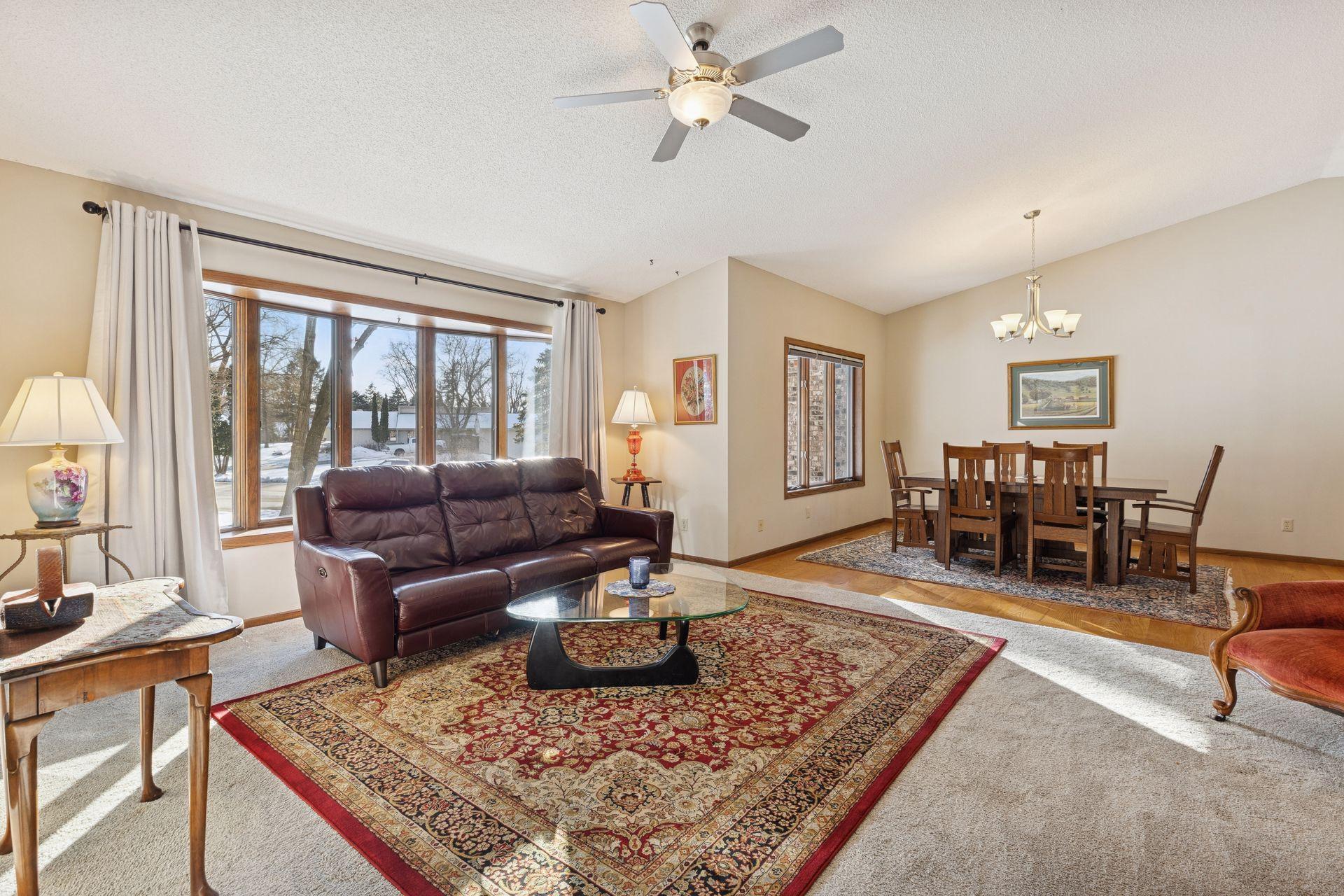 Elegant front living room and separate formal dining.