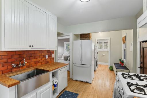 Kitchen has locally-made backsplash tiles