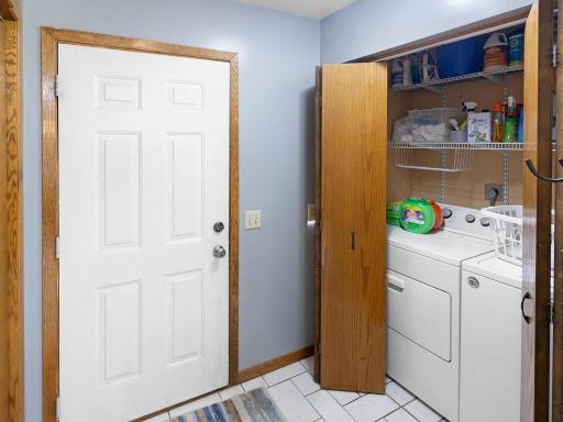 Laundry Closet on Main Level just inside garage