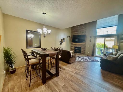 Luxury vinyl flooring in great room and kitchen