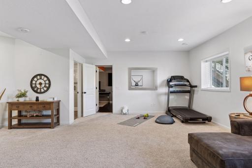 View toward lower level bath and music room/5th bedroom.