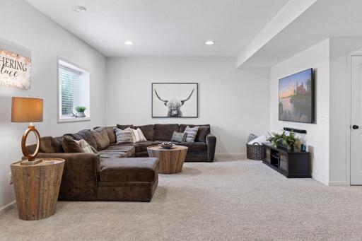 Large lower level family room with plenty of space for everyone!