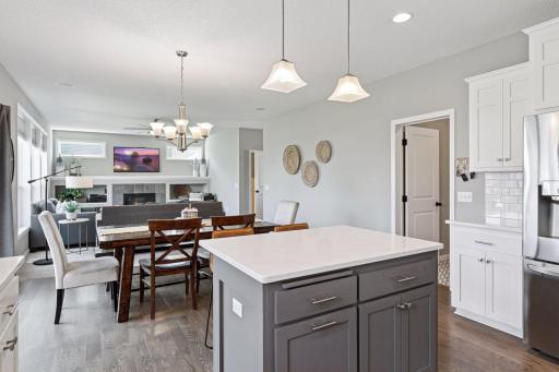 Kitchen view toward family room creates that open design that works so well for today's lifestyle.