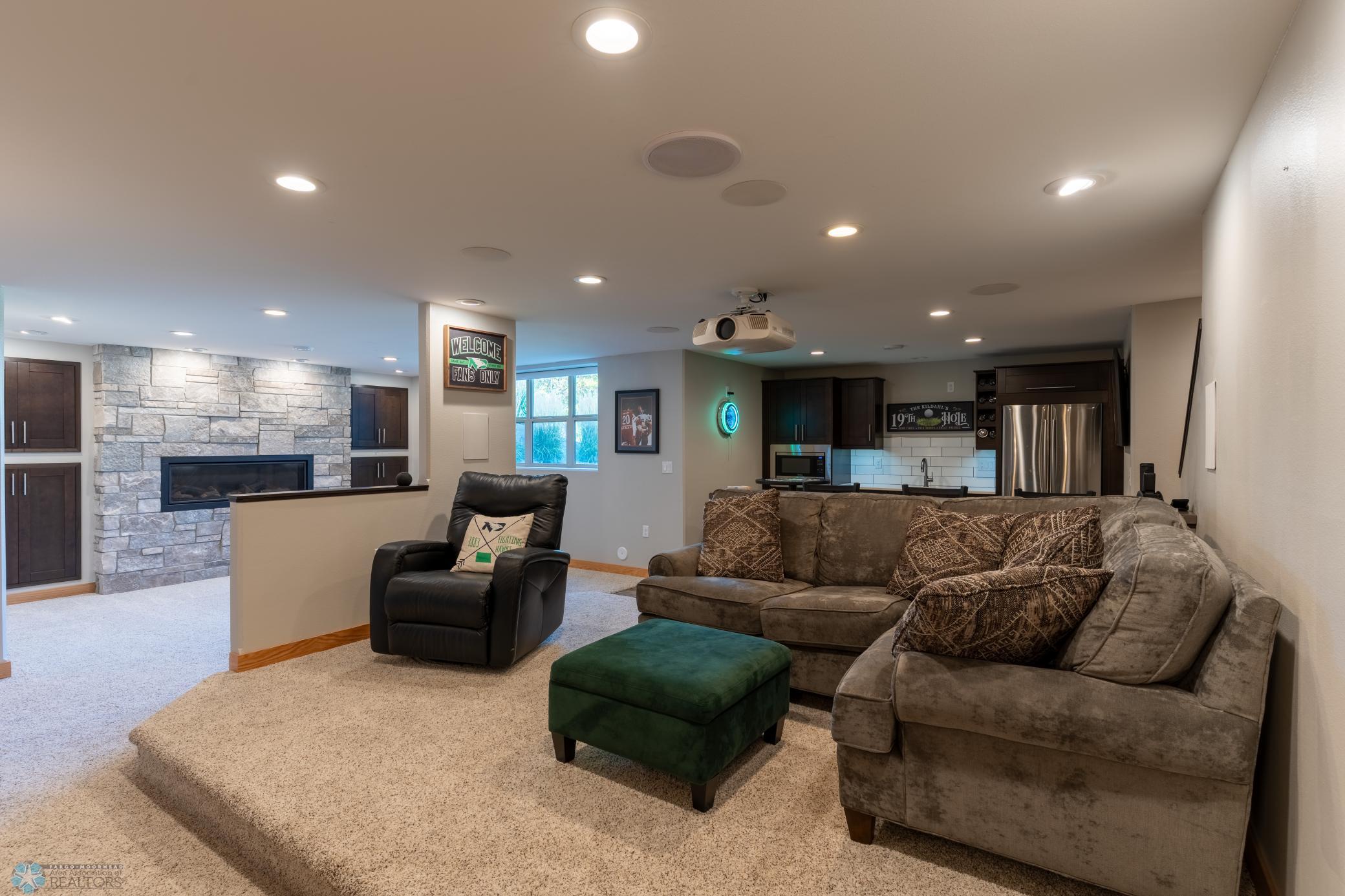 Basement Theater and Living Room